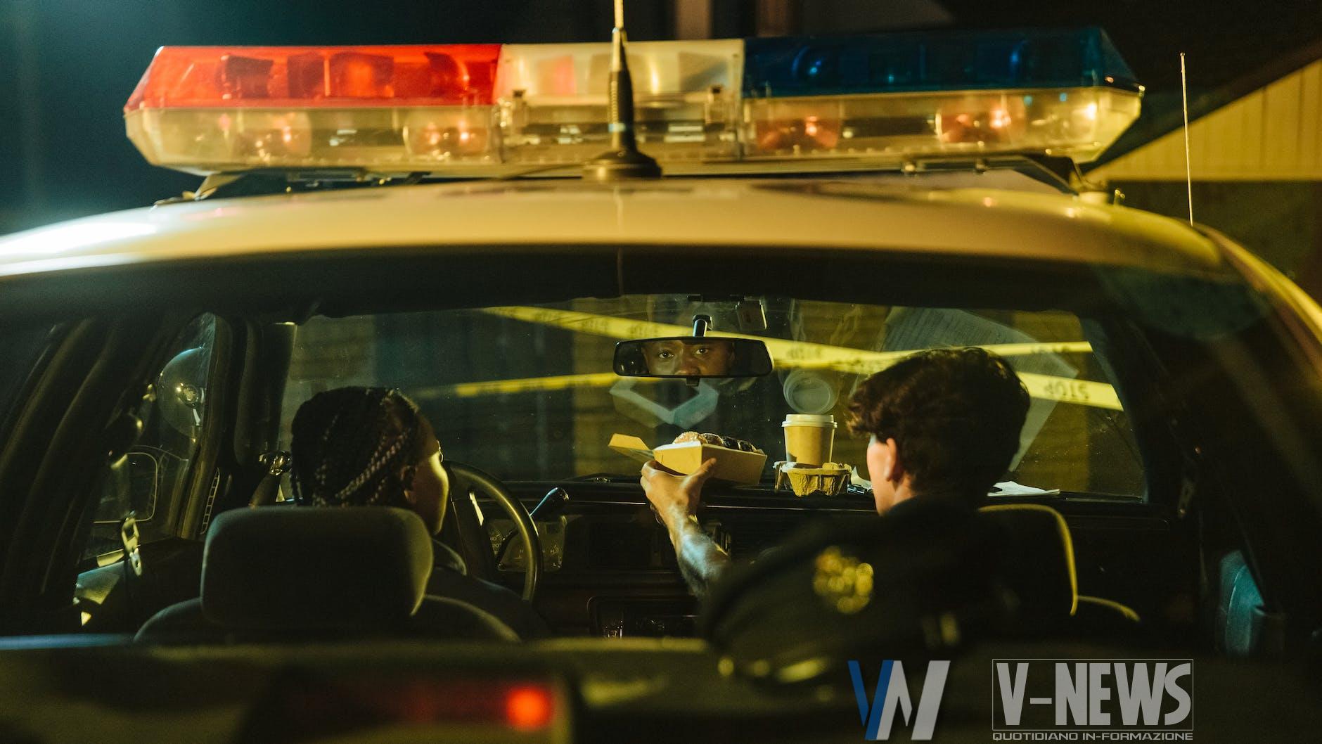 police officers inside a police car